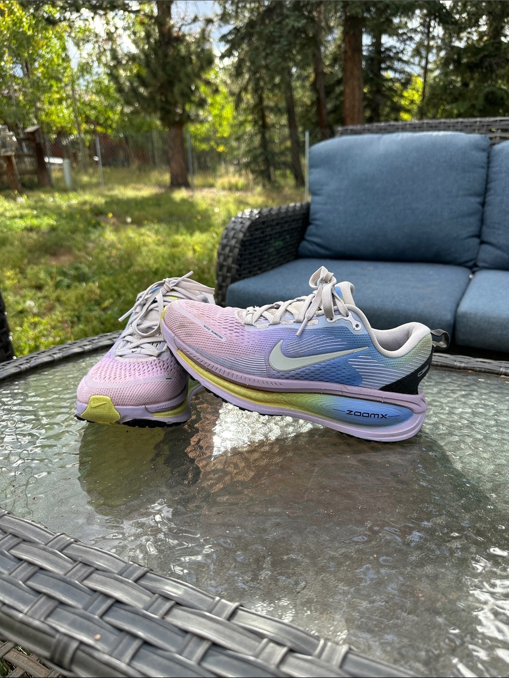 Nike Women’s Pastel Gradient ZoomX Running Shoes - Pink Blue Yellow